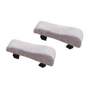 Imagem de MotiveTech Almofadas para Apoio de Braço de Cadeira de Escritório, Apoio de Braço Acolchoado com Capa Removível E Lavável, Almofadas Grossas para Apoio de Cotove, Cinza Claro, Tamanho real