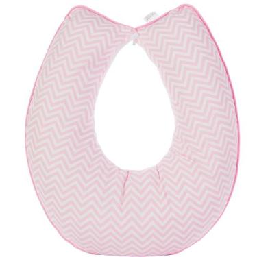 Imagem de Almofada Amamentação Algodão para Bebê Menina Chevron Rosa - AVM Enxov