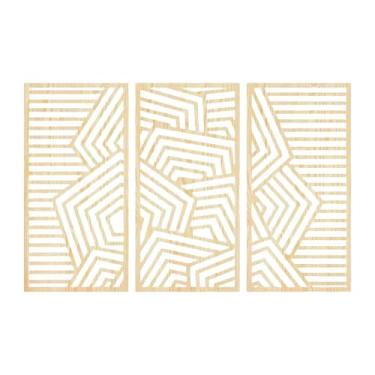 Imagem de Nishiyuenyi 3 peças de escultura de parede, decoração, artesanato, presentes, arte de parede, coleção resistente, pingente oco para inauguração de casa, ornamento, Pentágono