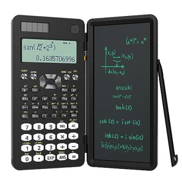 Imagem de Calculadora científica para escola com bloco de notas, material escolar ROATEE de ensino médio e médio para estudantes, calculadora científica dobrável de 2 linhas 82 MS com tablet de escrita, energia