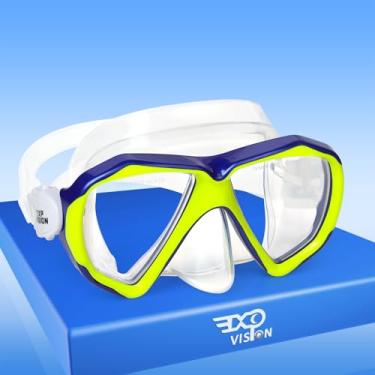Imagem de EXP VISION Máscara De Mergulho Com Snorkel Infantil 180° Antiembaçante, Óculos Natação Vidro Temperado Proteção Nasal, Antivazamento Para Natação, Meninos E Meninas 4 A 14 Anos (Amarelo)