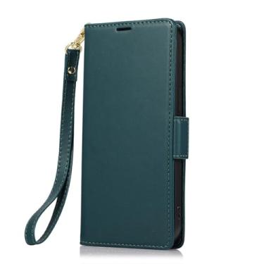 Imagem de LYJSMGZ Capa carteira para iPhone 16E, porta-cartão flip fólio macio TPU Shell pulseira destacável capa de telefone proteção contra quedas, verde, 16E