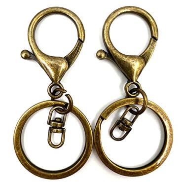 Imagem de YIXI-SBest 20 Peças De Ganchos Giratórios Tipo Lagosta, Clipes Gatilho Com Anel Chaveiro Plano E Formato 8 Para Artesanato Faça Você Mesmo (Latão Antigo - 2)
