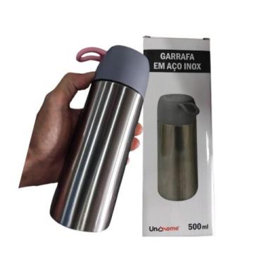 Imagem de Garra Térmica Inox 500ml com Alça  Ideal p/ Motoristas, Café, Viagem, 