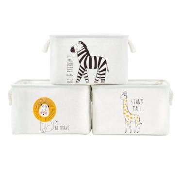 Imagem de DECOMOMO Cestos De Armazenamento Para Prateleiras 25,5L Caixa De Armazenamento De Lona Para Roupas De Bebê, Brinquedos Infantis, Berçário - Caixas De Armazenamento De Armário Para Prateleiras(Leão, Ze