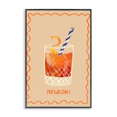 Imagem de Stupell Industries Negroni com canudo listrado preto emoldurado Giclee Art Design por Florentina Dolci, 40 x 61 cm
