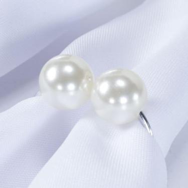 Imagem de Kit 2 Pçs Anel para Guardanapo 2 Lugares Pérola Dupla Grande 4x3cm Argola (Prata, Grande)