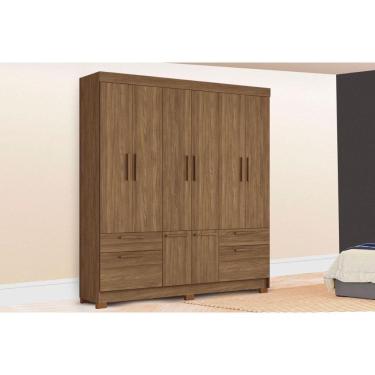 Imagem de Guarda Roupa Casal 8 Portas e 4 Gavetas c/ Pés Curitiba 8.4 Jatobá - Santos Andirá