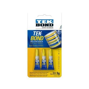 Imagem de Tekbond Cola Instantânea Trio Blister 1g 3 unidades