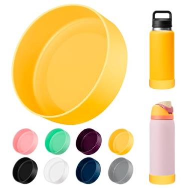 Imagem de Bluwing Capa de silicone para garrafa YETI Rambler de 740 ml, bota protetora de silicone para Owala 947 ml, manga inferior antiderrapante, livre de BPA (amarelo)