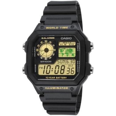 Imagem de Relógio Masculino Digital Casio Multifunção AE1200WH1BVDF - Preto