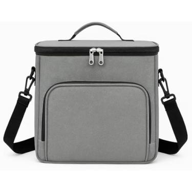 Imagem de Bolsa Termica Marmita Lancheira Alça Ombro Trabalho Passeio Academia Alça de Mão Qualidade Premium (cinza)