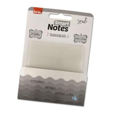 Imagem de Bloco Adesivo Smart Notes 76x76mm Transparente Bloco com 20 Folhas, BRW