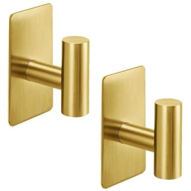 Imagem de Nolimas Ganchos adesivos para toalhas, ganchos de parede resistentes, ganchos de toalha para banheiro, ganchos de cozinha adesivos de aço inoxidável SUS304 à prova d'água para pendurar toalhas, roupas