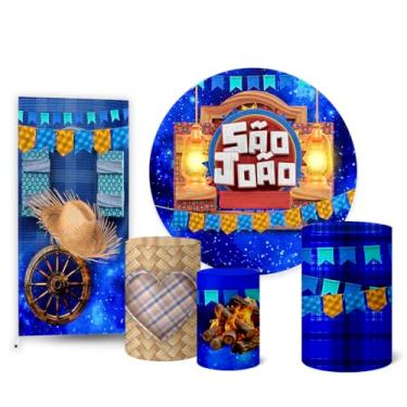 Imagem de Trio Capas Cilindro + Painel Redondo Sublimado + Lateral Festa Junina (K2FJN0040)