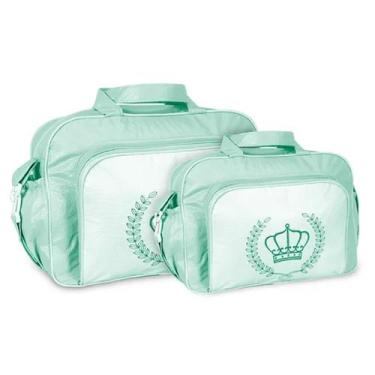 Imagem de Kit Sacola e Frasqueira Bebê Mave Baby Liso, Verde