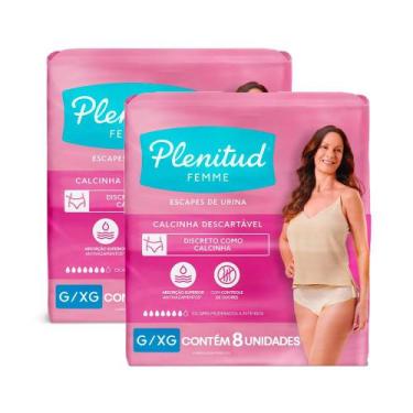Imagem de Kit 2 Roupa Íntima Plenitud Femme Tamanho G/XG 8 Unidades Cada