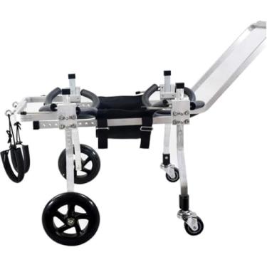 Imagem de Cadeira De Rodas Para Cães Para Animais De Estimação 4 Rodas Cadeira De Rodas De Suporte Traseiro Para Reabilitação De Pernas Traseiras Para Deficientes Cão Gato, M