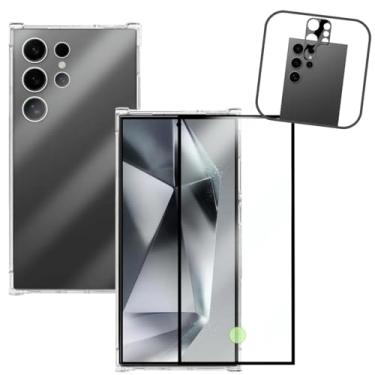 Imagem de Kit Capa Anti Impacto, Película de Vidro 3D, Protetor de Lente para Samsung Galaxy S24 Ultra, Transparente