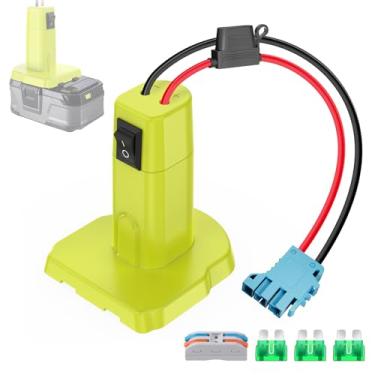 Imagem de CHoiKWong Adaptador De Roda Elétrica Para Conversor Bateria Ryobi 18V Com Conector Chicote Fios Compatível Brinquedos Montar Crianças Peg-Perego, Interruptor E Fusível 12Awg