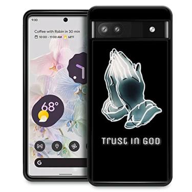 Imagem de CARLOCA Capa compatível com Google Pixel 7A, Trust in God Jesus Religião Identidade Design Gráfico À Prova de Choque Antiarranhões Capa de Acrílico Rígido para Google Pixel 7A