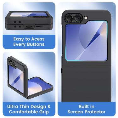 Imagem de Capa de celular Ruky para Samsung Galaxy Z Flip 6 preta