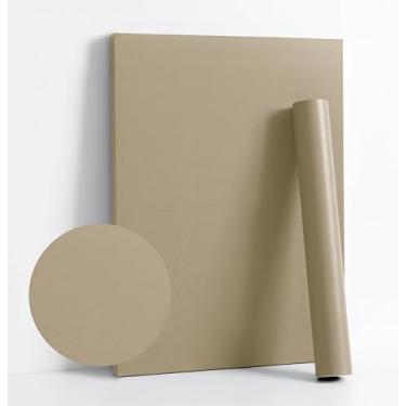 Imagem de Dimoon Papel de parede de 599 x 45 cm, papel de parede adesivo espesso Etoupe marrom cinza papel de parede removível à prova d'água papel de contato sólido puro papel de parede autoadesivo forro de prateleira de armário rolo de PVC