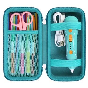 Imagem de RAIALL Estojo Rígido Para Caneta 3D Infantil 3Doodler, Organizador De Canetas Impressão, Bolso Malha Filamentos Plástico E Cabos, Verde (Somente Estojo)