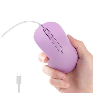 Imagem de KUYHRF Mouse com fio tipo C – Mouse ergonômico USB C com Plug and Play, adequado para laptops, tablets e dispositivos móveis – clique silencioso, aderência confortável, sensor óptico de alta precisão
