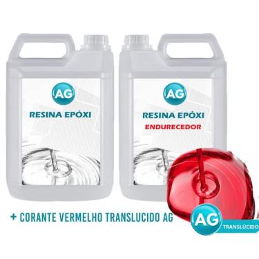 Imagem de Resinas Epóxi 1KG + Corante Vermelho Translucido AG - Resinas ag