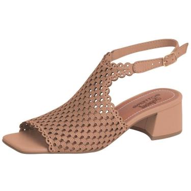 Imagem de Sandália Feminina Salto Bloco Couro Moderna Elegante Bottero