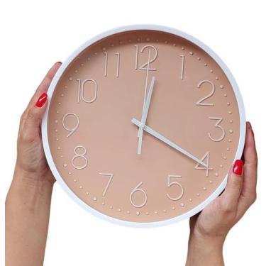 Imagem de Relógio De Parede Rose 25cm Silencioso Design Moderno Sala Quarto Escr