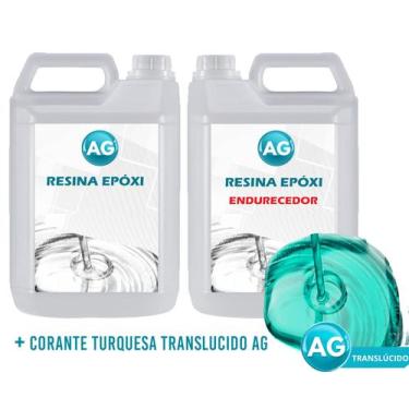 Imagem de Resinas Epóxi 1KG + Corante Turquesa Translucido AG - Resinas ag