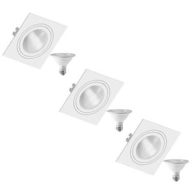 Imagem de 3 Spot Emb Face Plana PAR30 + 1 Lâmpada LED 10W 6500K E27 - SAVE ENERG