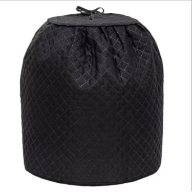 Imagem de Capa para Botijão de Gás, Preta, Poliéster Acolchoado, Design Moderno, com Amarração, para Botijão 13kg, 135x48cm, Proteção e Decoração