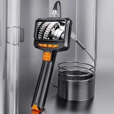 Imagem de HURRISE Câmera de Endoscópio Com Câmera de Inspeção de Endoscópio IPS de 4,3 "Com Luzes de Mão Com Luzes de Mão e 8 Luzes LED, 6,5 Pés de Cabo de Manobra para Parede, Ventilação,