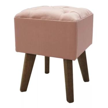 Imagem de Puff Quadrado Capitonê Pé Palito - Cerâmica Regina, Rosê