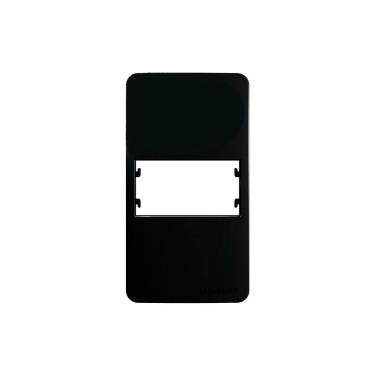 Imagem de Placa Para Condulete Com Suporte Margirius Sleek Caixa 3-4 Para 1 Módulo Preto Ebony