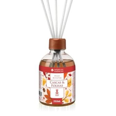 Imagem de Difusor de Aromas Cascas e Folhas, 250ml, com 6 Varetas de 25cm, Aroma Amadeirado e Cítrico Imperio das Essencias Aromatizador de varetas