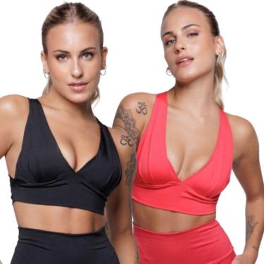 Imagem de KIT 2 Top Bojo Suplex Liso Serra e Mar Roupa Para Academia Treino Moda Fitnees-Feminino