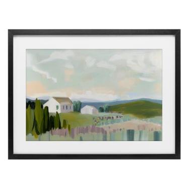 Imagem de Stupell Industries Hillside Haven Cottage Impressão emoldurada preta sob vidro design por Elara Yasna, 35,5 x 50,8 cm