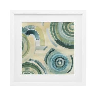 Imagem de Stupell Industries Impressão emoldurada branca redonda Passiflora Fractals design sob vidro por Grace Popp, 40,6 x 40,6 cm