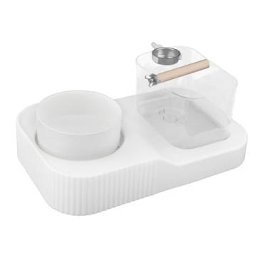 Imagem de Generic Vaso sanitário para pássaros de mesa, dentro da gaiola, elegante, versátil e criativo, com tigela de cerâmica para banho e alimentador para calopsitas