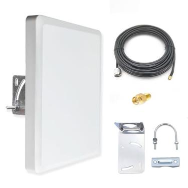 Imagem de Antena de painel WiFi de 2,4 G 5 GHz, montagem em polo externo de banda dupla com cabo de extensão de 3 metros SMA macho e adaptador RP-SMA