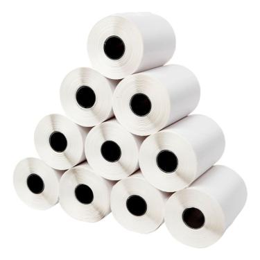 Imagem de 10 Rolos Etiqueta 10x15 100x150 Térmica Serrilha Zebra Elgi