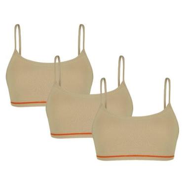 Imagem de Kit 3 Sutiã Top Soutien Infantojuvenil Liso Básico Lobinha Sem Costura