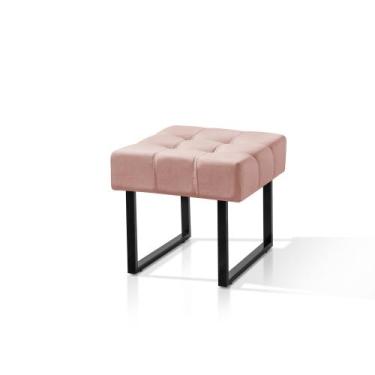 Imagem de Puff Banqueta Rosa menina/ quarto/sala C/ Pés De Ferro Penteadeira dec