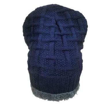 Imagem de Touca Gorro Inverno Unissex lisa Forrado Pelúcia Grosso de Frio - HHW,