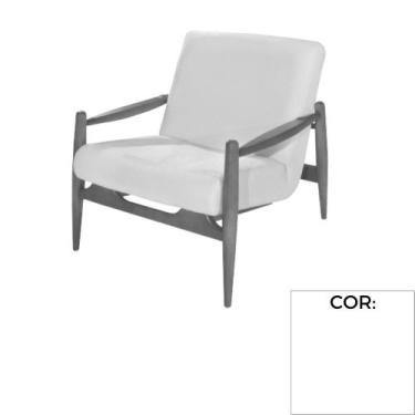 Imagem de Poltrona MH-3710 Herval Madeira Laca Fosca Branca Assento Estofado Bra