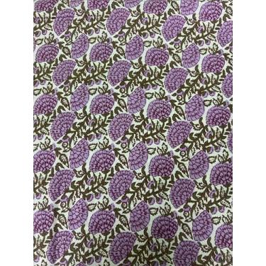 Imagem de Tecido estampado bloco à mão da Yard PRECUT 100% algodão 100% algodão tecido indiano leve para fazer tops de vestidos de verão Tecido indiano para artesanato Home Decore. (Design 115, 1 metro